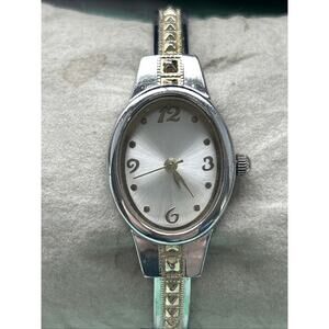 Accutime Two Tone Women’s Quartz Cuff Watch